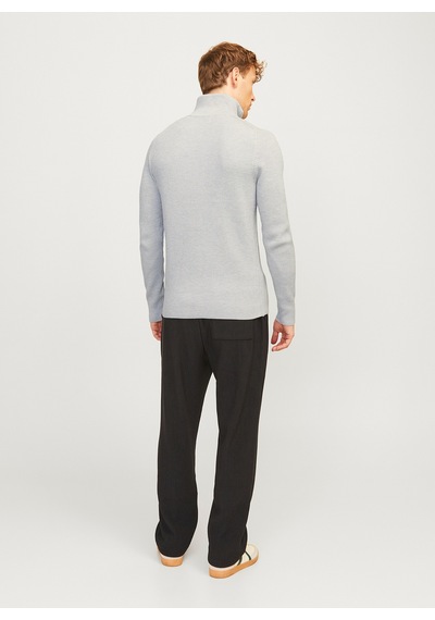 Bisiklet Yaka A-form Fit Gri Erkek Kazak 12257773 Jjeperfect Knıt Half Zıp S Gri
