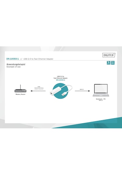 Digitus Professional Dn-10050-1 Usb 2.0 Ethernet Adaptörü