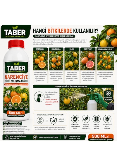 Taber Narenciye Bitki Bakım Ürünü 500 Ml Konsantre Narenciye Ağaçları İçin Yapraktan Uygulama Diğer