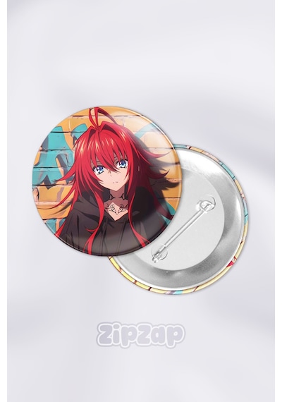 Rias Gremory High School Dxd Çanta Süsü Rozet İğneli Buton Rozet Seti 1 Adet Tekli