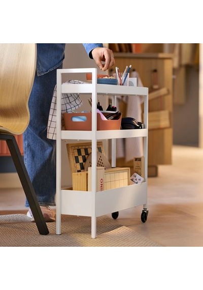 Ikea Nıssafors Servis Arabası, Beyaz, 50,5x19x67 Cm