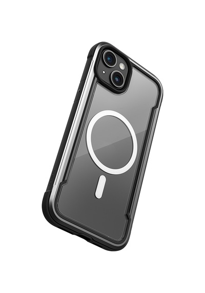 Apple Uyumlu iPhone 15 Kılıf Magsafe Şarj Özellikli Airbagli Raptic Shield Serisi Şeffaf Arka Yüzey Kapak Siyah