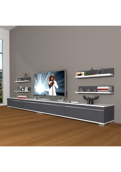 Decoraktiv Eko 360r Mdf Tv Ünitesi Tv Sehpası Beyaz - Siyah