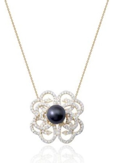 Diamond Line-Gülaylar - Sarı Altın 14 Ayar Incili Kolye N11.25206