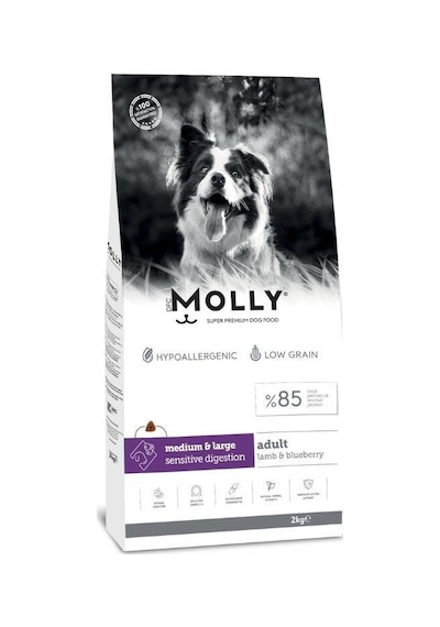 Molly Düşük Tahıllı Hypoallergenic Kuzulu Ve Yaban Mersinli Orta Ve Büyük Irk Yetişkin Köpek Maması 2 Kg