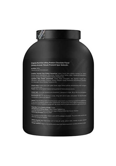 Kingsize Nutrition Whey Protein 2000 Gr - Çikolata çikolata