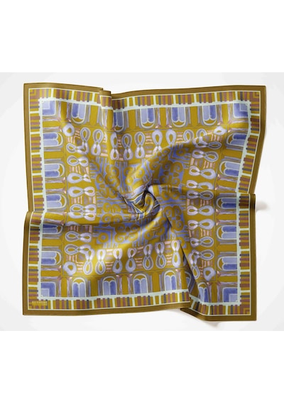 Silk Home Dört Mevsim Antik Motif Viskon Velora Eşarp 6420 Yağ Yeşili