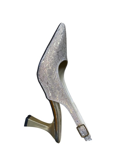 Yaren Moda Kadın Kadeh Topuklu İşlemeli Arkası Açık Stiletto Altın - 870536469 Altın