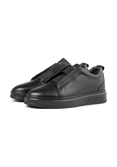 Ducavelli Espo Erkek Hakiki Deri Sneaker, Lastikli Sneaker, Hakiki Deri Sneaker, Erkek Sneaker Siyah