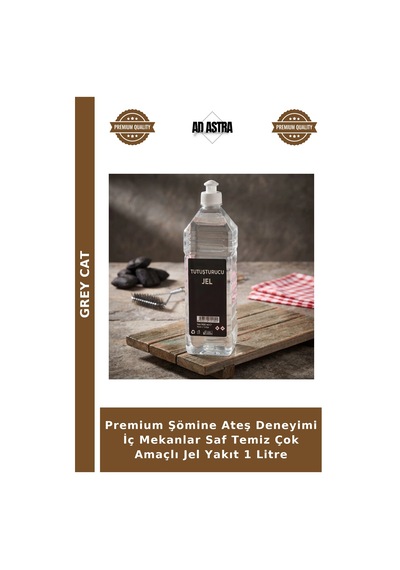 Premium Şömine Ateş Deneyimi İç Mekanlar Saf Temiz Çok Amaçlı Jel Yakıt 1 Litre