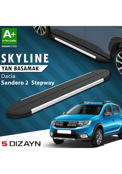 S-dizayn Dacia Sandero 2 Stepway Skyline Aluminyum Yan Basamak 173 Cm 2013-2020 A+ Kalite