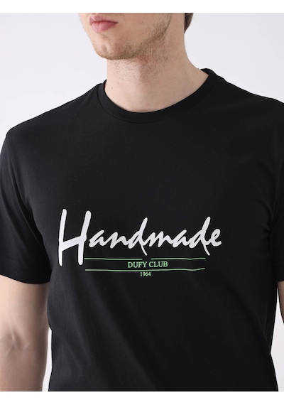 Dufy Siyah Erkek Regular Fit O Yaka Tshirt - 94356 Siyah