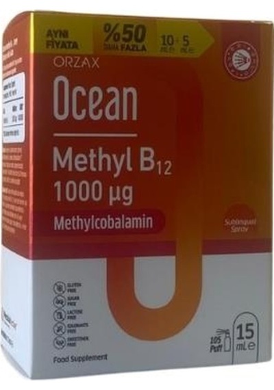 Ocean Methyl B12 Metilkobalamin 1000 Uq 15 Ml Sprey