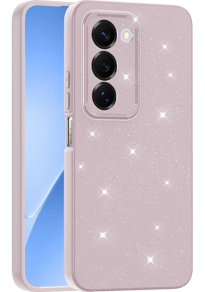 Redmi 15 Kılıf Kamera Korumalı Simli Lüks Mkst Koton Kapak - Lila Çok Renkli