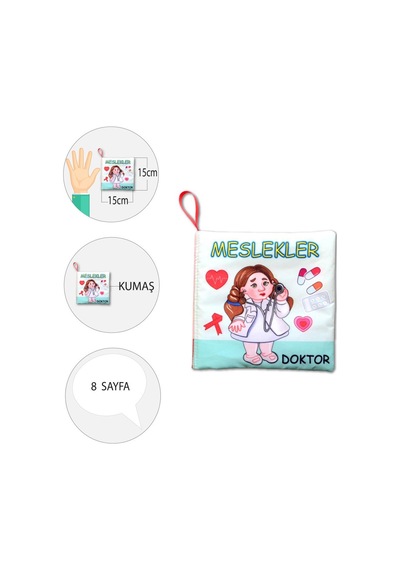 Tox Meslekler Sessiz Kumaş Kitap T112 - Bez Kitap , Eğitici Oyuncak , Yumuşak Ve Hışırtılı