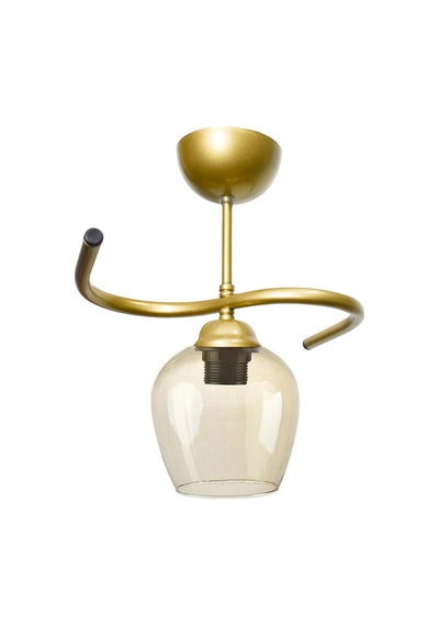 Fuji Salon - Mutfak - Yatak Odası - Hol - Eskitme Renk Bal Camlı Tekli Avize Gold Bal Gold Bal
