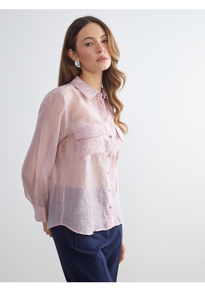 Lcwaıkıkı Classic Pembe Oversize Kadın Gömlek