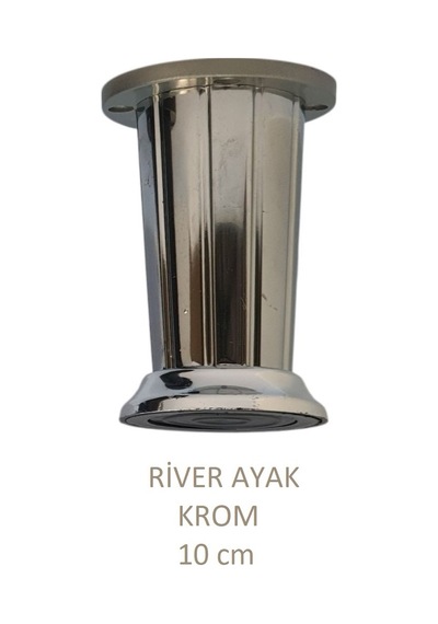 River Ayak, Plastik Mobilya Ayağı, 10 Cm, Vidalar Dahil, Krom Krom