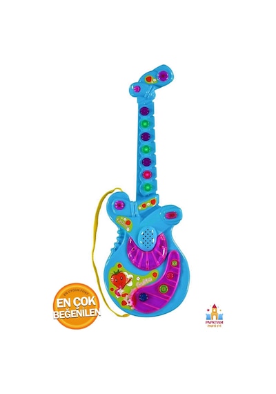 Pilli Işıklı Türkçe Sesli Müzikli Gitar - Yeni Sezon 36 Cm Gitar