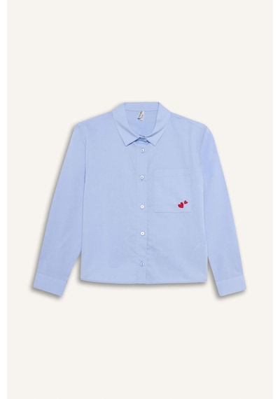 Defacto Oversize Geniş Kalıp Oxford Mavi Kız Çocuk Gömlek F2274a8/be213 Mavi