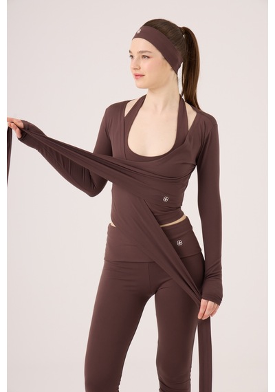 Holly Lolly Bağlamalı Crop Kesim Ellen Bolero Kahve