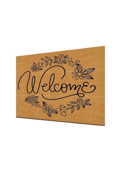 Paspas Welcome Flower Desenli Kapı Önü Paspası Çok Renkli