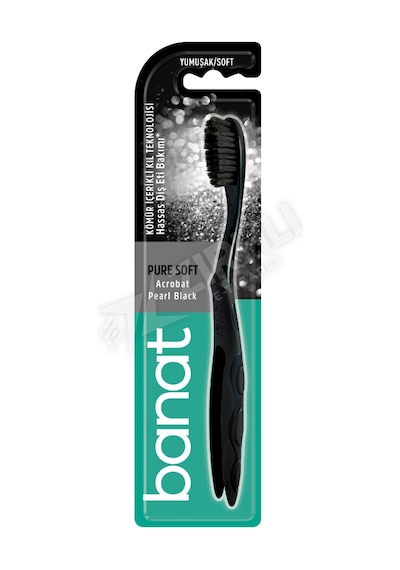 2 Adet Banat Diş Fırçası Pearl Back Charcoal Yumuşak
