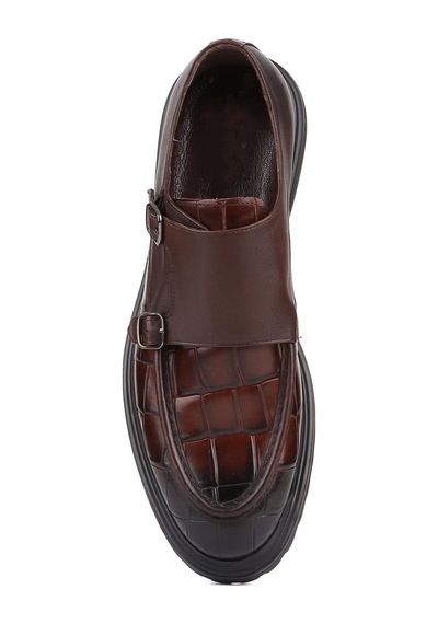 Shoetyle - Kahverengi Croco Deri Tokalı Erkek Klasik Ayakkabı 250-1616-762-kahverengi Kahverengi Shoetyle - Kahverengi Croco Deri Tokalı Erkek Klasik Ayakkabı 250-1616-762-kahverengi Kahverengi