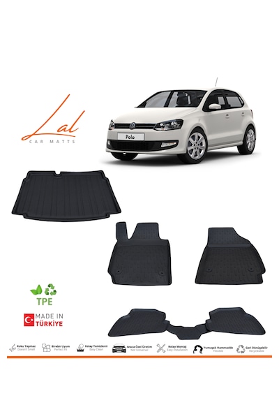 Volkswagen Polo 3d Havuzlu Paspas Alt Kademe Bagaj Havuzu Seti 2009-2017 Uyumlu