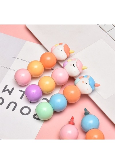 Unicorn Fosforlu 3'lü Kalem Seti Renkli