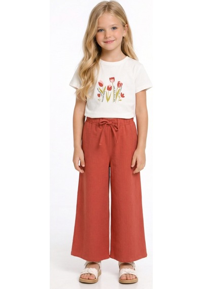 Xo Kids Kız Çocuk 3lü Alt Üst Kombin Takmı 4-8 Yaş Set0513 Kiremit