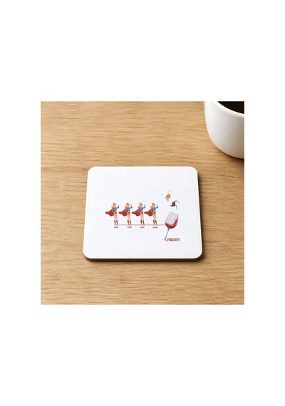 Cumayı Beklerken Baskılı 9x9 Cm Kare Mdf Bardak Altlığı Ahşap Çok Renkli