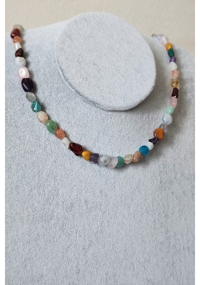 Badeaccessories Ay Taşı Sitrin Jasper Güneş Taşı Akuamarin Amazonit Apatit Kolye