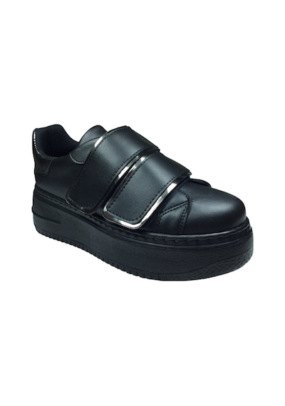 Womenly Moda 2001 Siyah Cırtlı Kadın Sneaker Spor Ayakkabı Siyah
