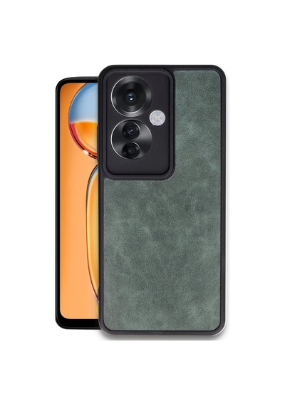 Oppo Reno 11f Uyumlu Kılıf Aras Deri Kapak - Koyu Yeşil