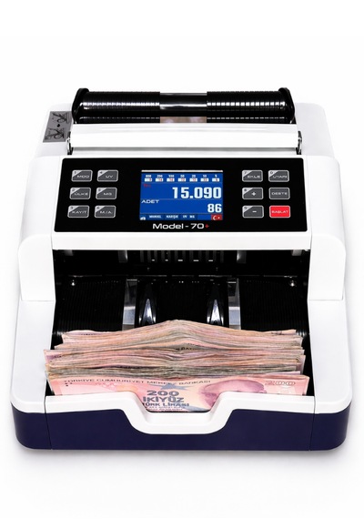 Sesli Karışık Para Sayma Makinesi Mıx 70+ Mavi Ve Beyaz Tl - Euro Karışık Sayım, Dolar Adet Sayım