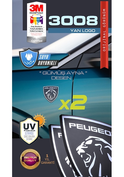 Peugeot Çamurluk & Ayna Altı Yeni Nesil Aslan Logo