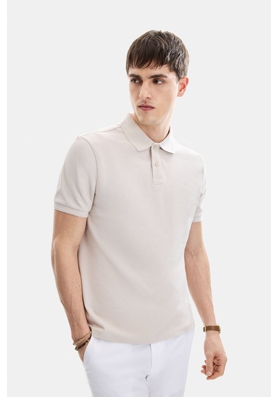 Backandbond Bej Regular Fit Örme Polo Yaka Tişört