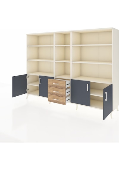 Hyperion Dolap 11 Raflı 3 Çekmeceli 4 Kapaklı 220x44x163 Aytaşı-a Aytaşı-antrasit/çam Hyperion Dolap 11 Raflı 3 Çekmeceli 4 Kapaklı 220x44x163 Aytaşı-a Aytaşı-antrasit/çam