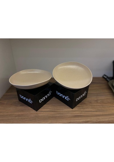 21 Cm Çukur Tabak 2 Li Set Modern Şık Bej Sunum Tabağı, Salata Makarna Servis Kasesi, Organik Doku