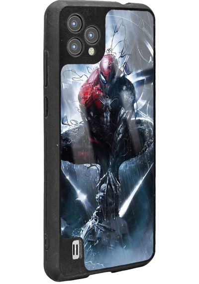Reeder P13 Blue Plus 2022 Spiderman Tasarımlı Glossy Telefon Kılıfı Siyah