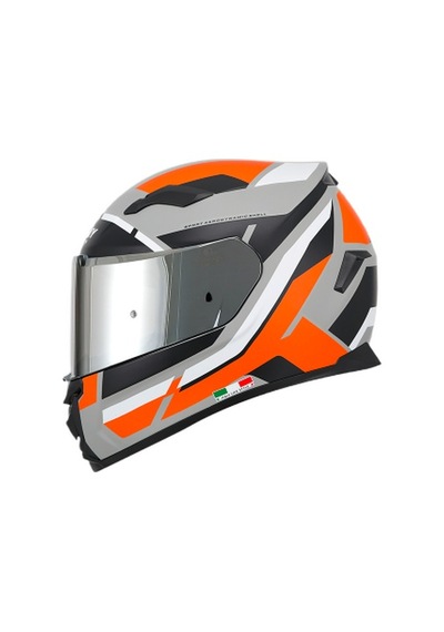 Sway SW 820 AIX Full Face Gümüş Vizör Kask Gri Turuncu