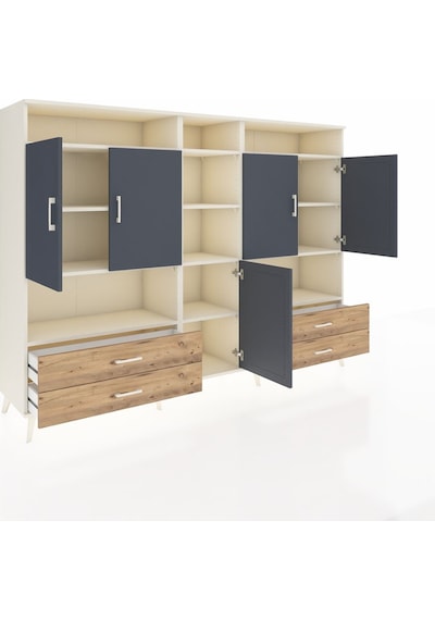 Hyperion Dolap 12 Raflı 4 Çekmeceli 5 Kapaklı 220x44x163 Aytaşı-a Aytaşı-antrasit/çam Hyperion Dolap 12 Raflı 4 Çekmeceli 5 Kapaklı 220x44x163 Aytaşı-a Aytaşı-antrasit/çam