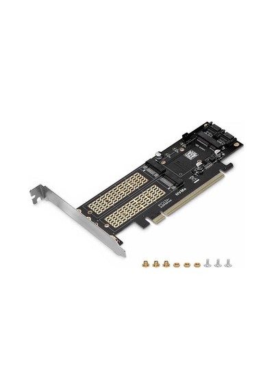 Wozlo Pcı Express Pcı-e 3.0 & Çift Sata Ngff Nvme Msata M-key B/m-key Ssd Kart Adaptörü 3'ü 1 Arada