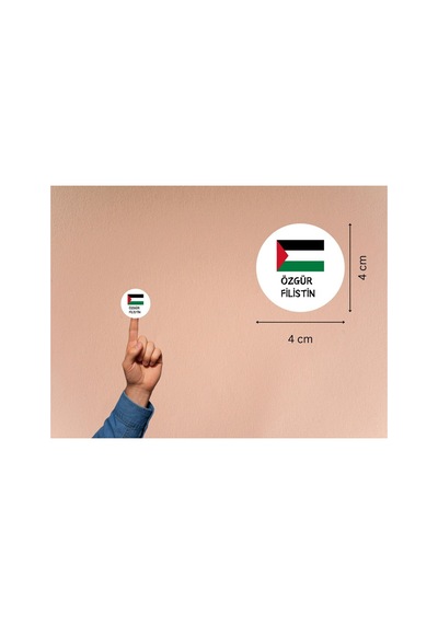 1000 Adet 4 Cm Özgür Filistin Etiketi Yuvarlak Mat Sticker Gazze Soykırım Çok Renkli