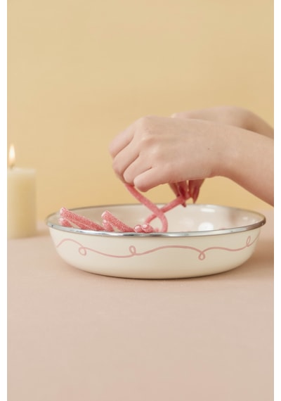 Rebel Bow Emaye 21cm Bowl Tabak Fildişi