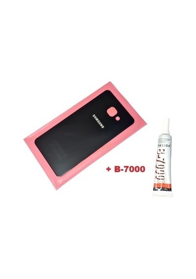 Samsung Galaxy Uyumlu A5 2016 A510 Arka Pil Batarya Kapağı Cam+b-7000 Siyah