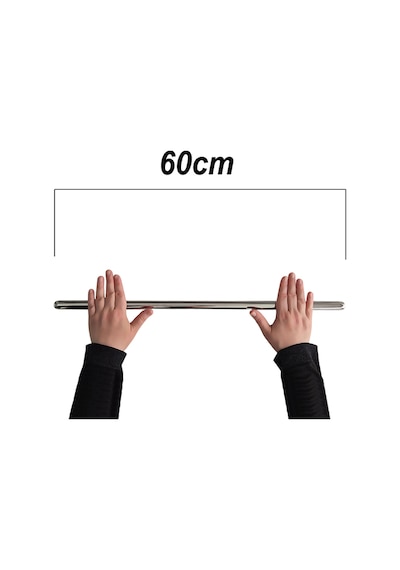 60cm Çelik Oklava 304 Kalite Paslanmaz Çelik Krom Metal Hamur Börek Baklava Yufka Açma Oklavası