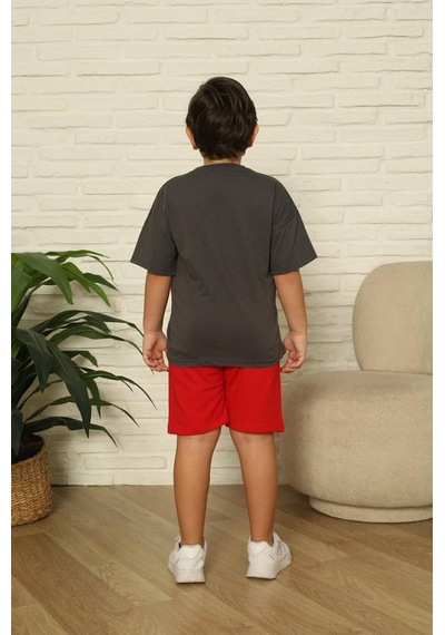 Cg Kids Örümcek Adam Erkek Çocuk Tshirt&şort Erkek Çocuk Alt Üst Takım Kırmızı