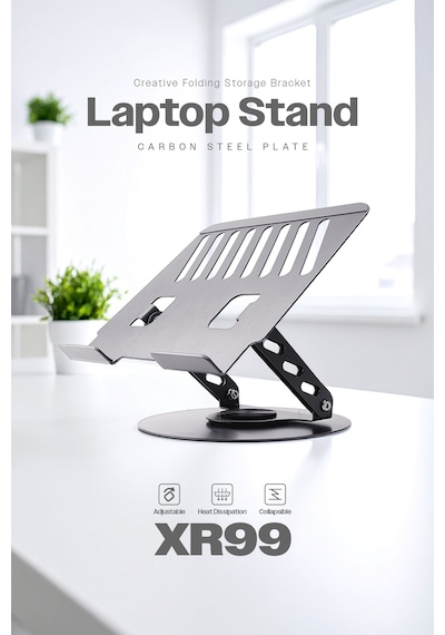 Karbon Çelik Metal Laptop Standı Ayarlanabilir, Isı Dağıtımlı 11"-17" Xr99